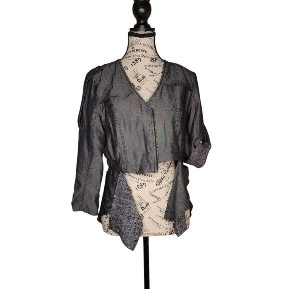 Lululemon Tranquility Convertible‎ Jacket Black Tencel Silk Approx Size 6
